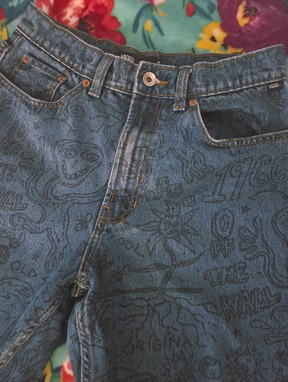 Men's Vans Check-5 Printed Vintage Indigo Skate Jeans